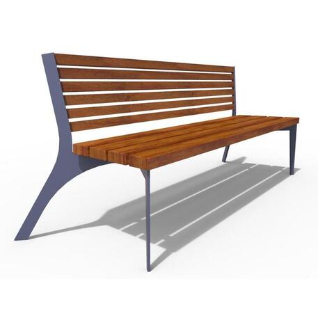 Metal bench with backrest 'IROKO_STF/20-04-29MDL'