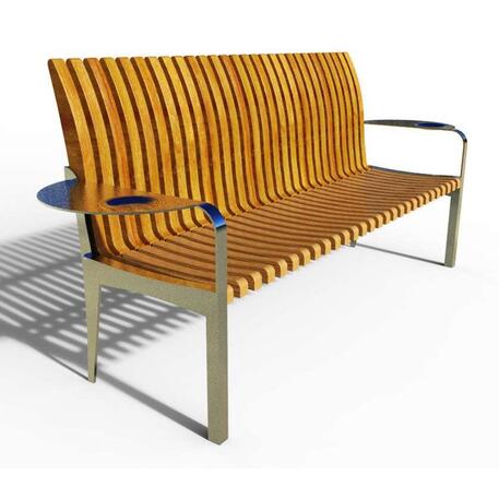 Metal bench with backrest 'IROKO_STF/19-04-75_15MDL'