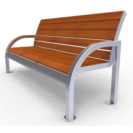 Metal bench with backrest 'IROKO_STF/19-04-72/MDL'