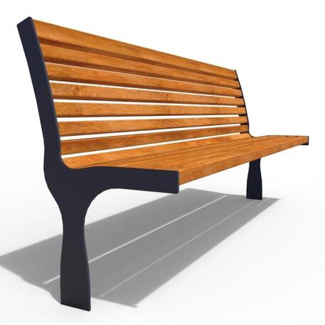 Metal bench with backrest 'IROKO_STF/19-04-36MDL'