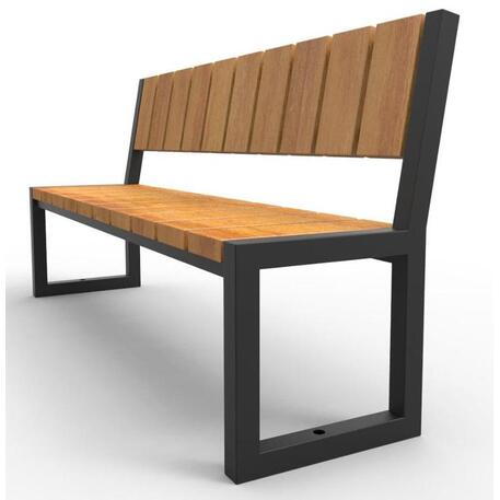 Metal bench with backrest 'IROKO_STF/19-04-30MDL'