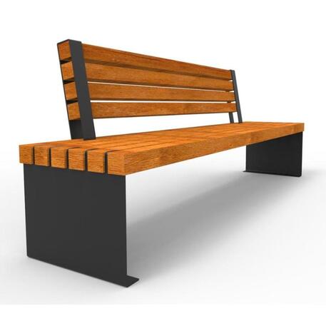 Metal bench with backrest 'IROKO_STF/19-04-22_01MDL'