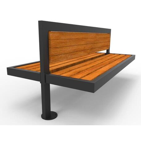 Metal bench with backrest 'IROKO_STF/13-04-64MDL'