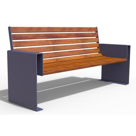 Metal bench with backrest 'IROKO_STF/13-04-45MDL'