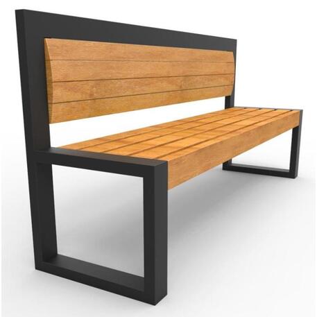 Metal bench with backrest 'IROKO_STF/13-04-18_06MDL'