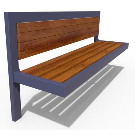 Metal bench with backrest 'IROKO_STF/13-04-18_05MDL'