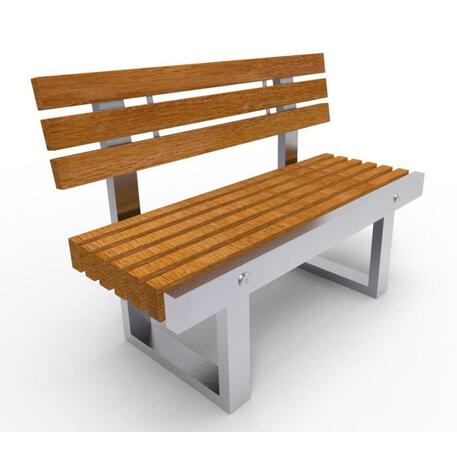 Metal bench with backrest 'IROKO_STF/13-04-16_01MDL' 