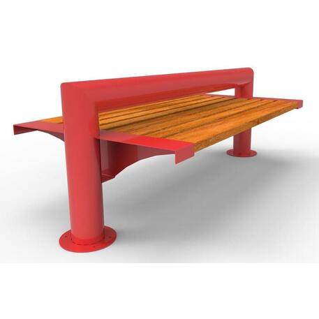 Metal bench with backrest 'IROKO_STF/10-15-01MDL'