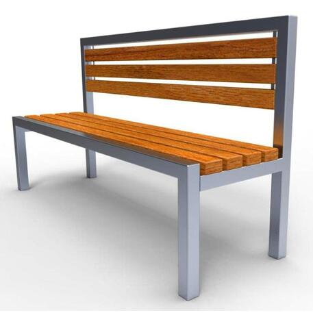 Metal bench with backrest 'IROKO_STF/04-04-06MDL'