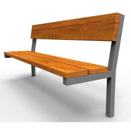 Metal bench with backrest 'IROKO_STF/04-03-02_01MDL'