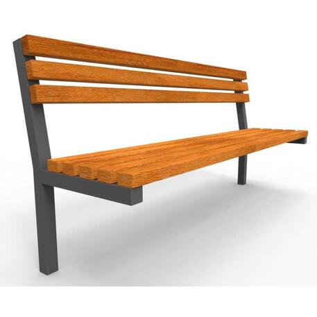 Metal bench with backrest 'IROKO_STF/04-03-02/MDL'