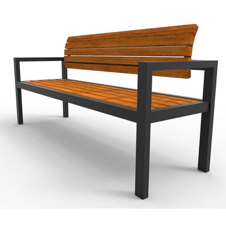 Metal bench with backrest 'IROKO_STF/02-04-05_02/MDL'