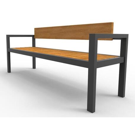 Metal bench with backrest 'IROKO_STF/02-04-05/MDL'