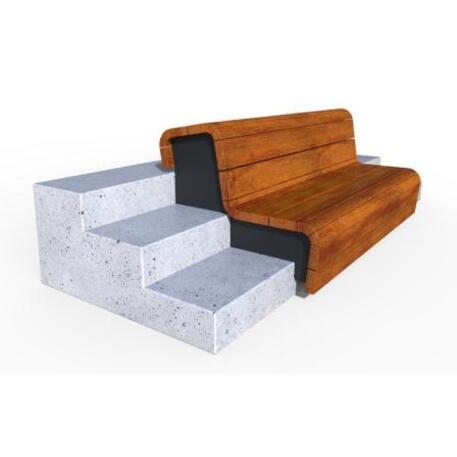 Concrete bench with backrest 'IROKO_STF/23-04-17/MDL'
