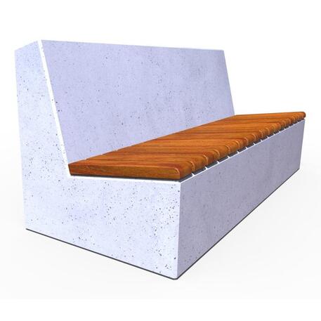 Lauko / Vidaus betoninis suolas su atlošu, IROKO medienos apdaila 'STF/22-04-35/MDL'