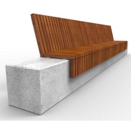 Lauko / Vidaus betoninis suolas su atlošu, IROKO medienos apdaila 'STF/21-04-23/MDL'