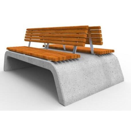 Lauko / Vidaus dvipusis betoninis suolas su atlošu, IROKO medienos apdaila 'STF/20-04-06_01/MDL'