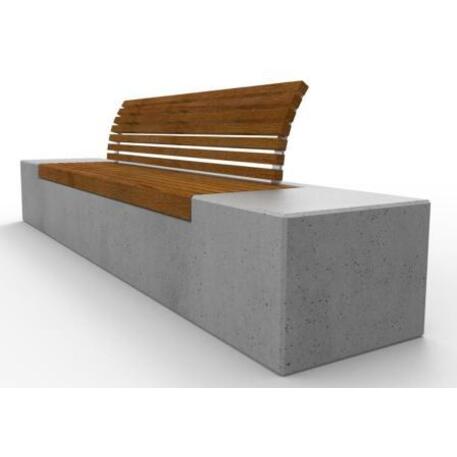 Lauko / Vidaus betoninis suolas su atlošu, IROKO medienos apdaila 'STF/19-04-77/MDL'