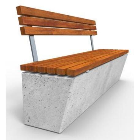 Lauko / Vidaus betoninis suolas su atlošu, IROKO medienos apdaila 'STF/13-04-58_03/MDL'