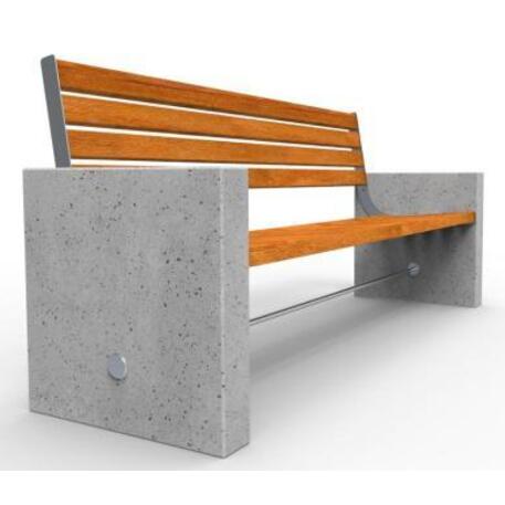 Lauko / Vidaus betoninis suolas su atlošu, IROKO medienos apdaila 'STF/11-04-02_01/MDL'