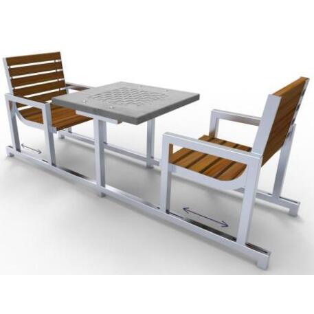 Lauko žaidimo stalas su IROKO medienos kėdėmis 'STF/19-13-03/MDL'