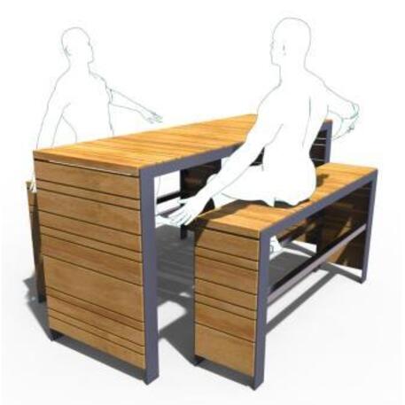 Metal bench + table 'Picnic_IROKO_STF/22-02-23/MDL'