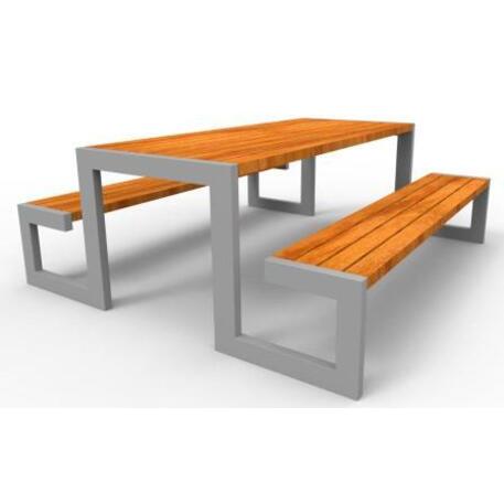 Lauko / Vidaus medinis suoliukas ir stalas iš IROKO medienos 'STF/18-02-02/MDL'