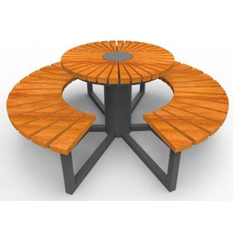 Lauko / Vidaus medinis suoliukas ir stalas iš IROKO medienos 'STF/13-02-79/MDL'