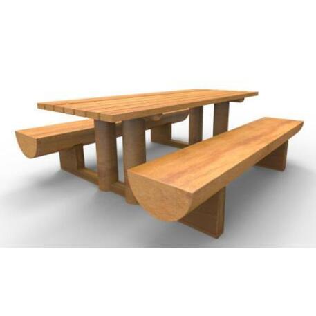 Lauko / Vidaus medinis suoliukas ir stalas iš IROKO medienos 'STF/04-04-11/MDL'