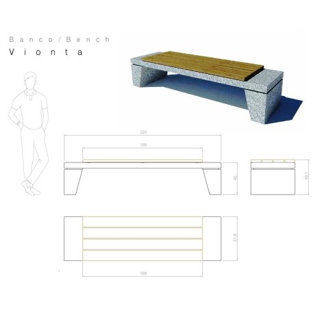 Natural granite bench 'Vionta'