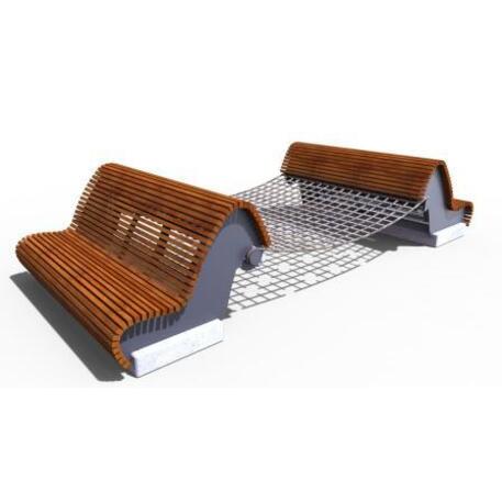Металлические скамейки со спинкой + Гамак 'STF/22-45-01/MDL'