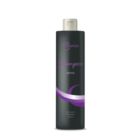 'NINFESA' Bio Natural Detoxy Plus Shampoo sebum-balancing action, Shampoo detergente e detossinante agli estratti di ortica, rosmarino, bardana, 250ml