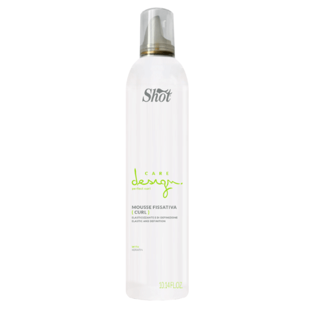 ‘Shot’ Perfect Curl Mousse, Purškiamos putos garbanotiems plaukams su keratinu, 300ml