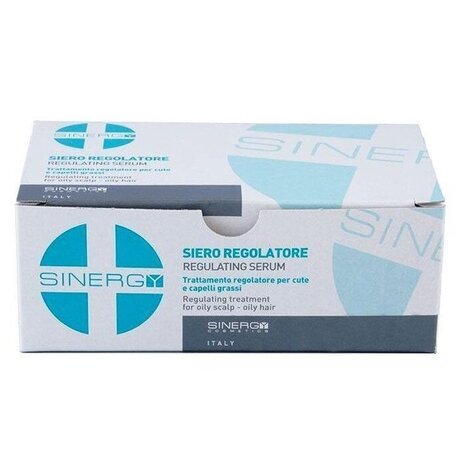 'SINERGY Cosmetics' Anti-Grease Regulating Serum Phial, Serum do włosów przetłuszczających się z cytryną, oliwkami, 10x8ml