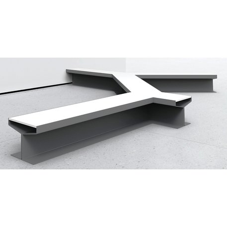 Modulinis modernaus stiliaus suolas su betono /  IROKO medienos apdaila, kolekcija 'Y'