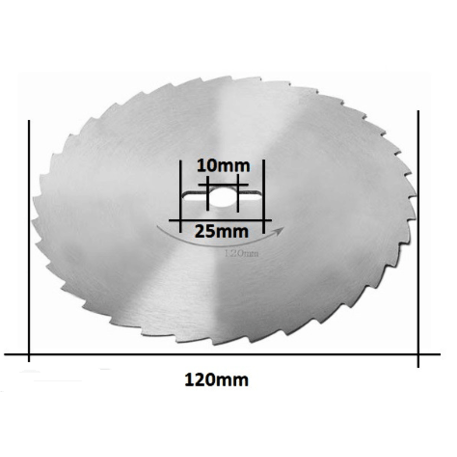 Universalus dantytas peilio diskas kebabų pjaustymui 120x1mm