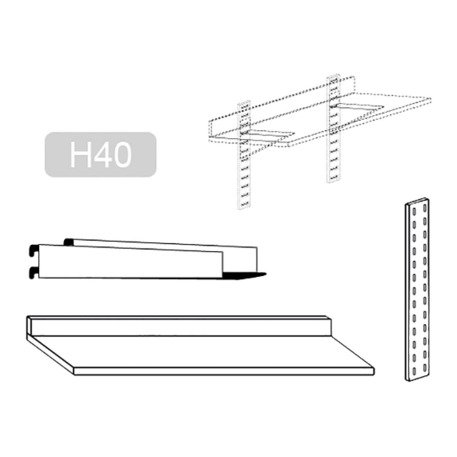 Edelstahl hängendes Regal, 2 Stk. (1200 x 400 x 40mm)