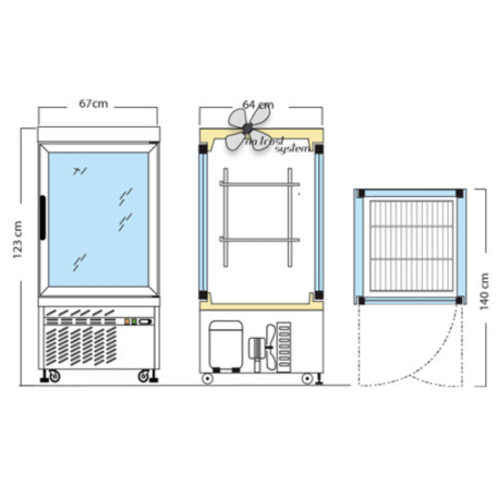 Vertikali šaldoma vitrina (230ltr. 0°C /+ 10°C)