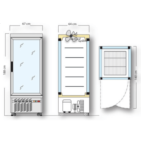 Vertikali šaldoma vitrina (430ltr. 0°C / + 10°C)