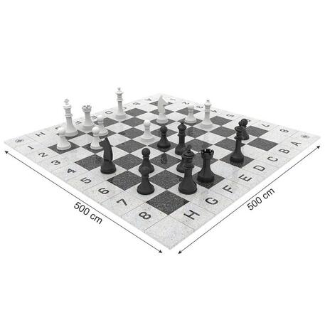 Concrete ground for playing chess 