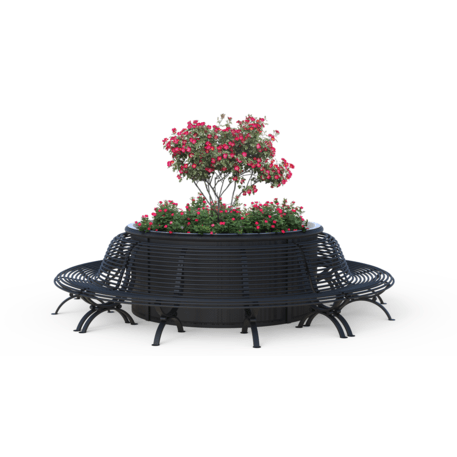 Металлическая скамейка + цветочные горшки 'Clematis 298GB / ø375xH/90cm'