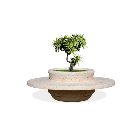 Panca in cemento + vaso di fiori ø160xH/40cm 'C9017'