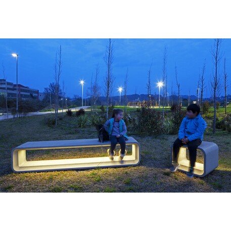 Concrete bench without backrest, collection 'MOM'
