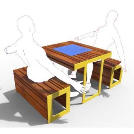 Lauko žaidimo stalas su IROKO medienos kėdėmis 'STF/21-02-23/MDL'