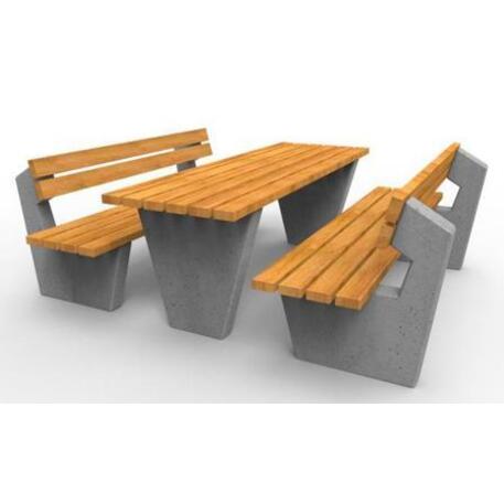 Lauko / Vidaus betoninis suolas ir stalas poilsiui 'STF/19-04-68_01/MDL'