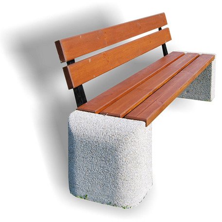 Panchina in cemento con schienale 'BDS/LB016'