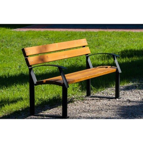 Outdoor / Indoor wooden bench with backrest 'BD / L008'