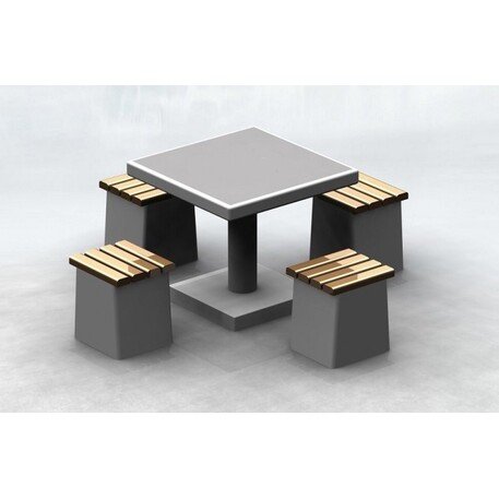 Konkreter Spieltisch mit Stühlen 'BDS/SG038/MDL'