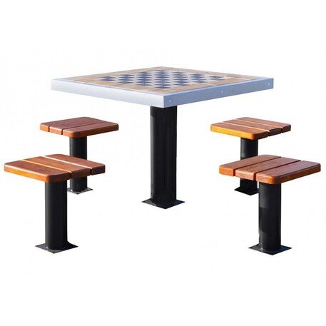 Metalinis šachmatų stalas ir kėdės 4vnt. 'BDS/SG055_9201/MDL'