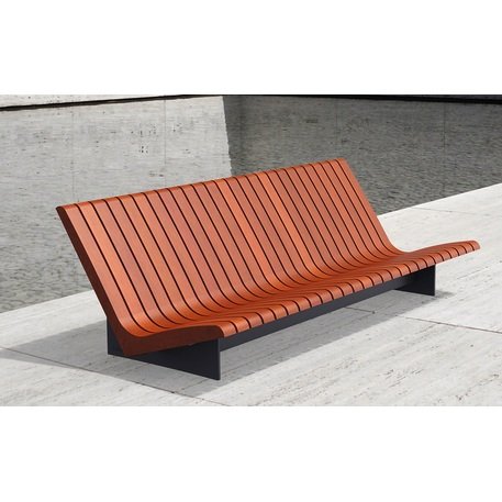 Outdoor metal bench with backrest 'ARIA SOLO'